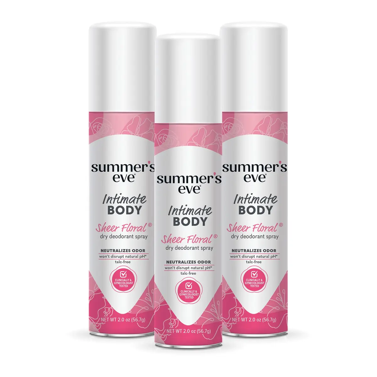 Summer's Eve Ultra Feminine Deodorant Spray 2 Oz (6 Fl Oz) | Gynecologist-Tested for Sensitive Skin — 2 Ounce / Sheer Floral - main product image