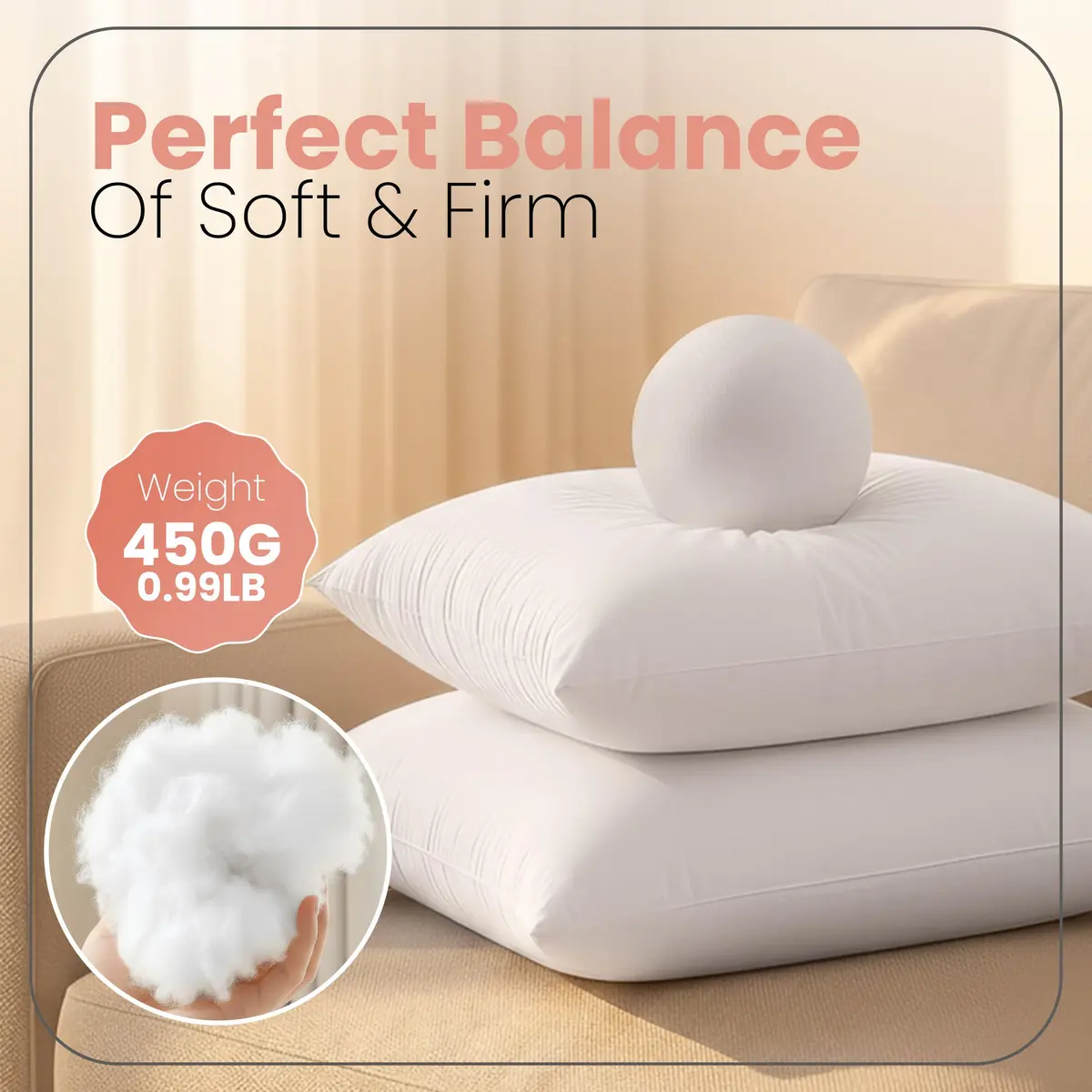 Utopia Bedding 16x16 Pillow Inserts, White | Extra Fluffy Support for Couch & Bed - view 2
