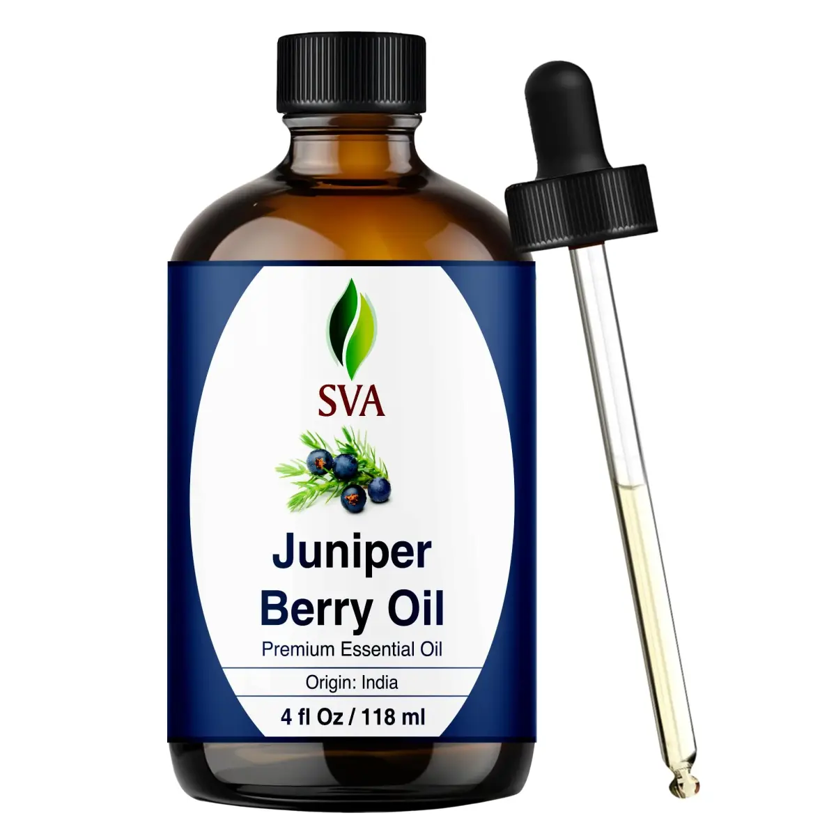 SVA ORGANICS Juniper Berry Essential Oil 118ml (4 Fl Oz) | Natural Woody Aroma for Aromatherapy & DIY - main product image