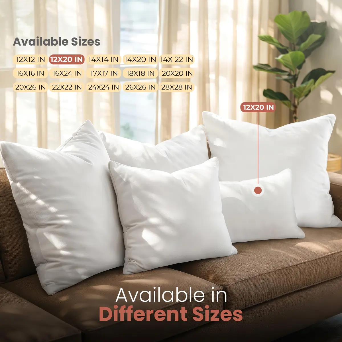 Utopia Bedding 12x20 Inch White Throw Pillow Inserts (2-Pack) | Fluffy & Supportive Couch Pillow Fillers - view 6