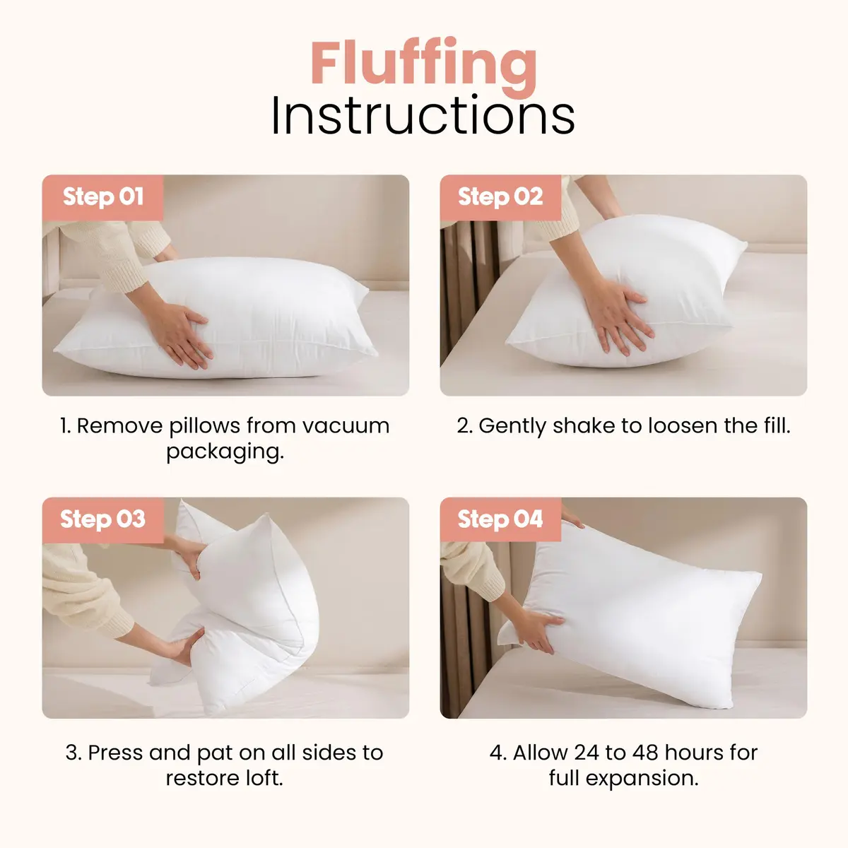 Utopia Bedding 12x20 Inch White Throw Pillow Inserts (2-Pack) | Fluffy & Supportive Couch Pillow Fillers - view 3