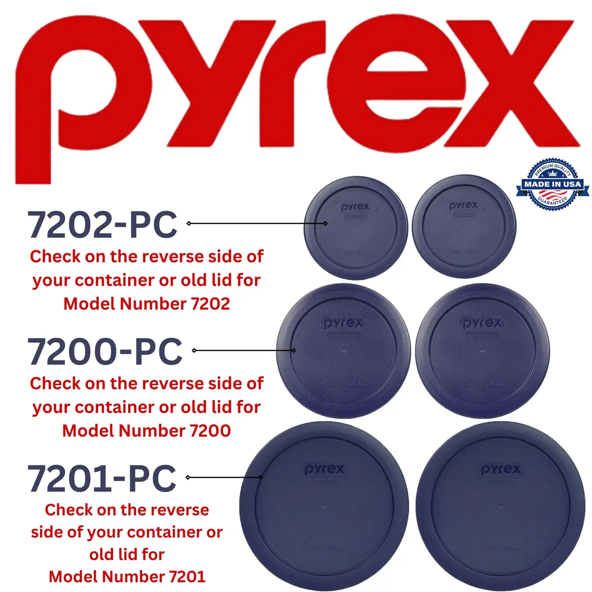 Pyrex 6 Piece Blue Food Storage Lid Set | Made in USA, BPA-Free, Microwave & Dishwasher Safe - view 2