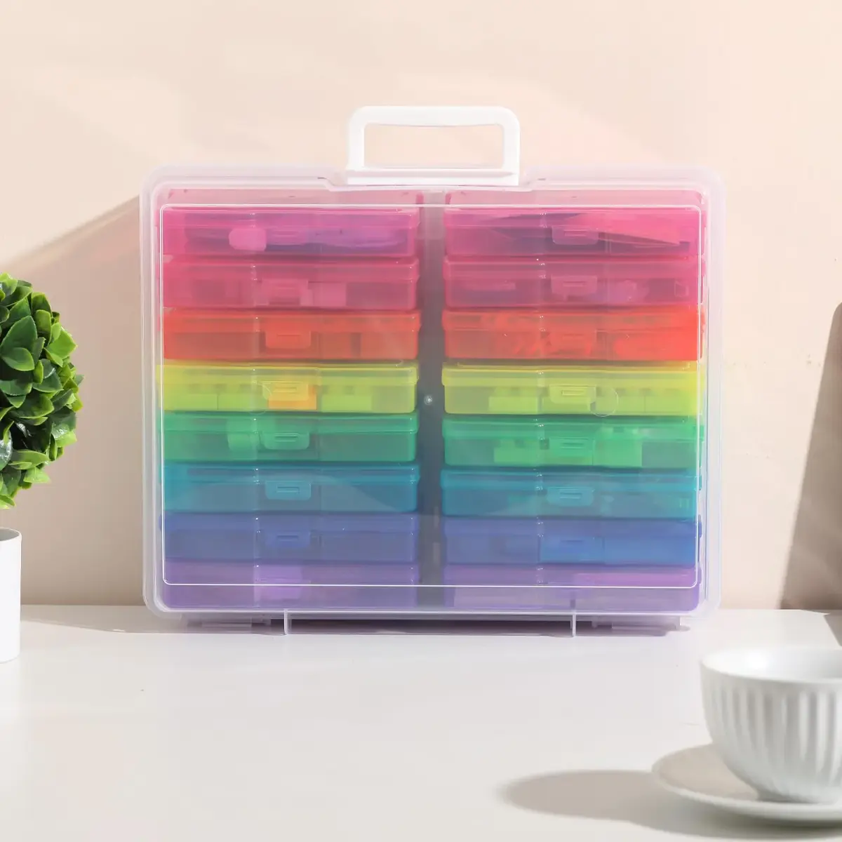 novelinks Photo Storage Box with 16 Inner Cases | Holds 1600 Photos & Crafts | 37.6 x 30.5 x 13 cm (14.8" x 12" x 5.1") - view 5