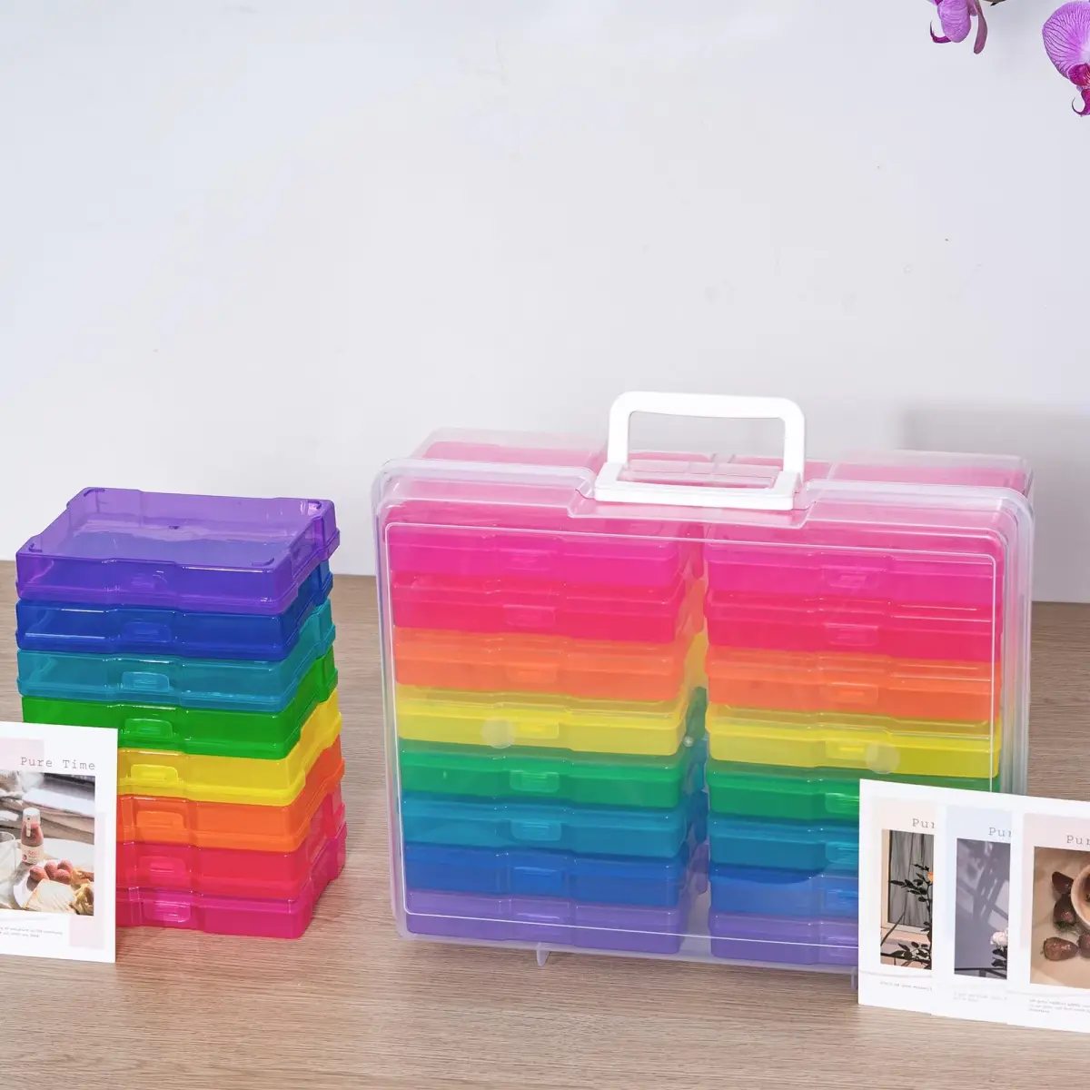 novelinks Photo Storage Box with 16 Inner Cases | Holds 1600 Photos & Crafts | 37.6 x 30.5 x 13 cm (14.8" x 12" x 5.1") - view 2