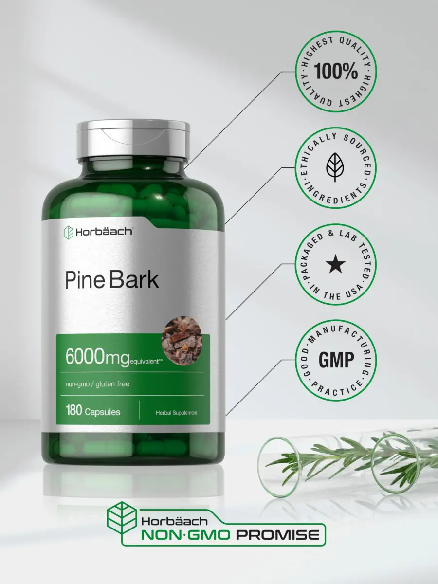 Horbäach Pine Bark Extract 180 Capsules | Standardized to 75% Proanthocyanidins - view 6