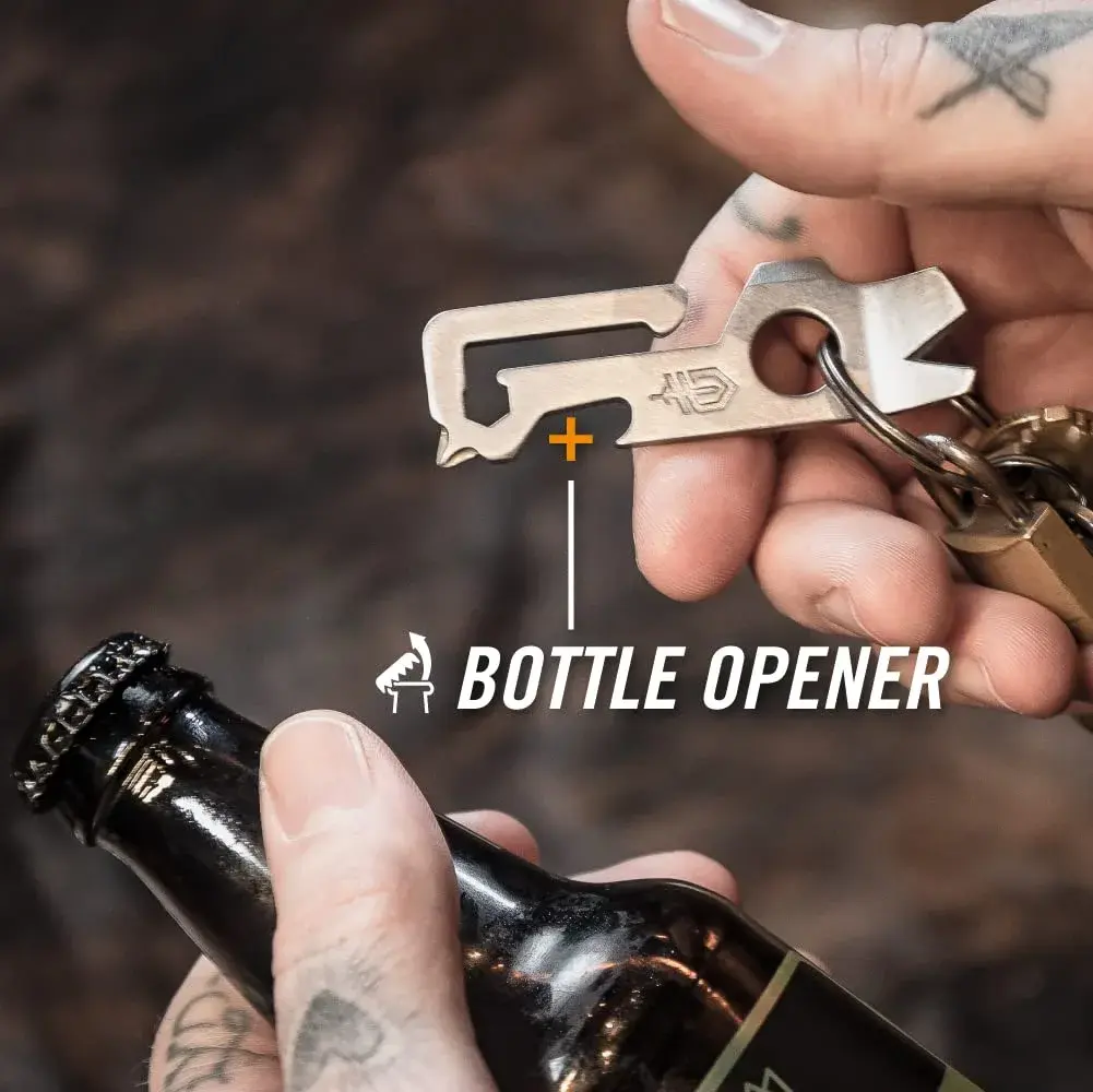 Gerber Gear Mullet Keychain Multi-Tool 3 inches (7.62 cm) | 9-in-1 Pry Bar, Wire Stripper, Bottle Opener - view 6