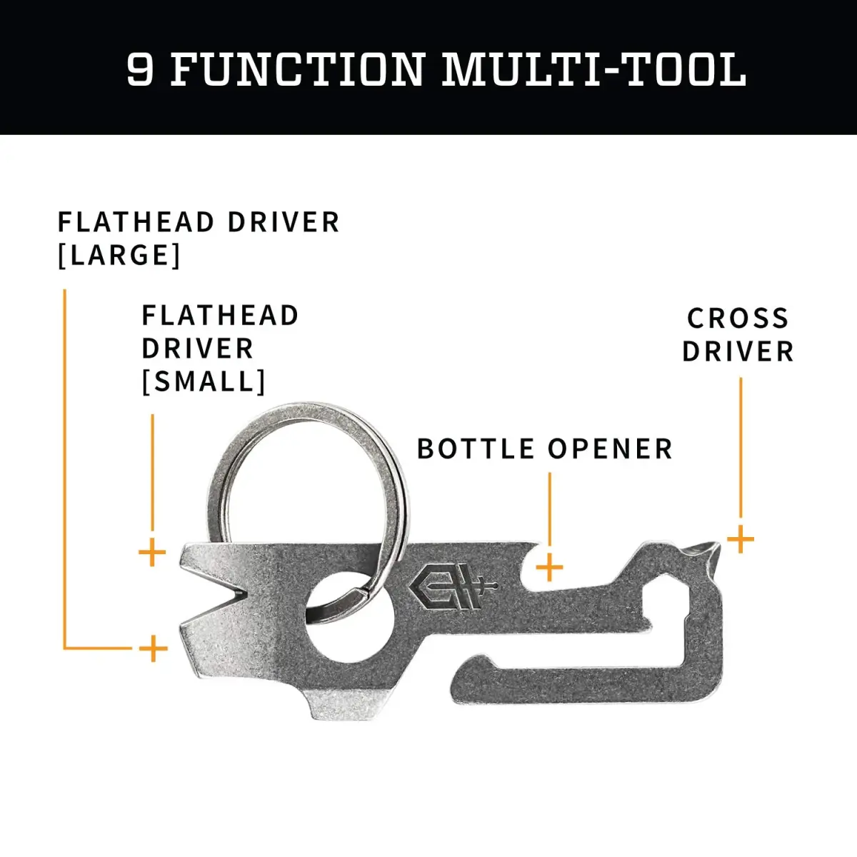 Gerber Gear Mullet Keychain Multi-Tool 3 inches (7.62 cm) | 9-in-1 Pry Bar, Wire Stripper, Bottle Opener - view 2