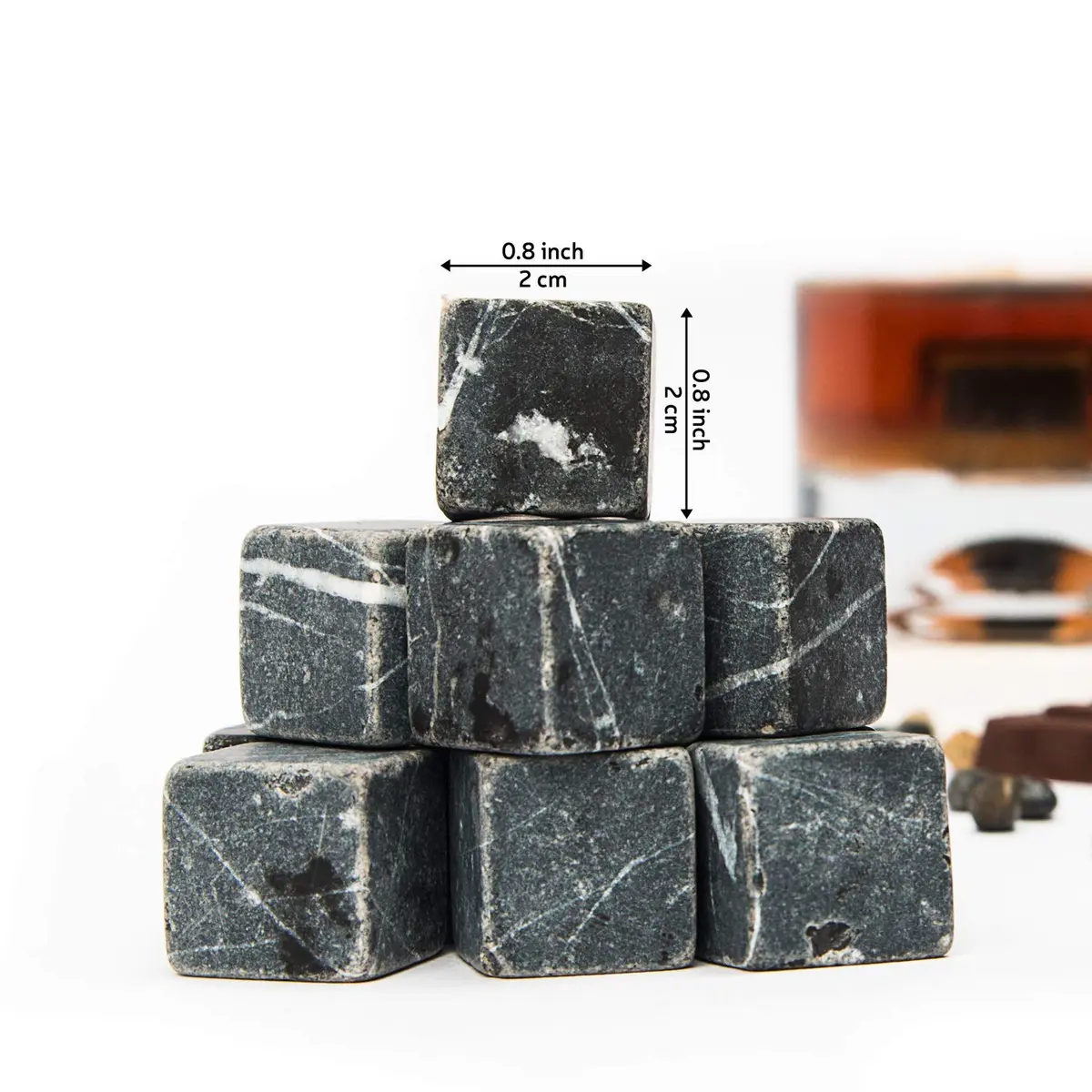 Hediyesepeti Premium Whiskey Stones Gift Set 12 Pcs Marble Reusable Ice Cubes | No Dilution, Original Taste (70-120 chars) - view 4