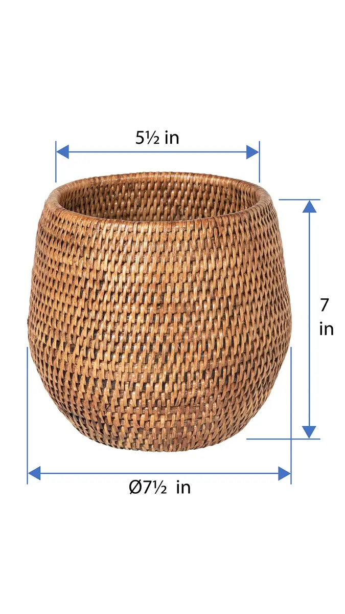 Kouboo La Jolla Coco Rattan Bowl Small Planter | Handcrafted Indoor Decor (70-120 chars) - view 4