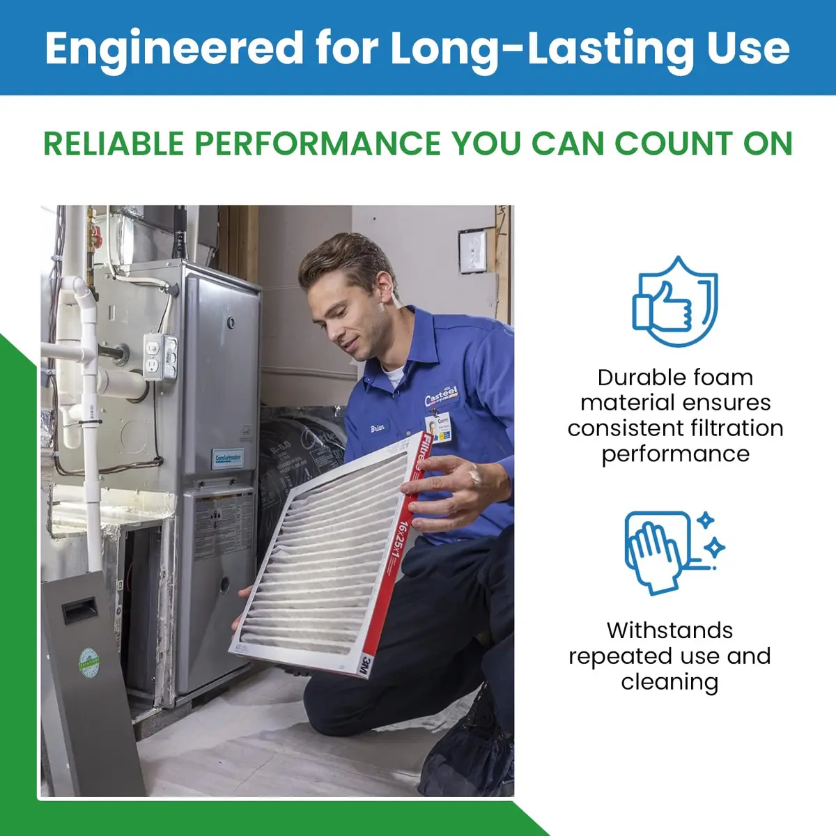 Filter Everything Mobile Home Foam Filter – Compatible with Coleman 7660-3401, 7660-340 & Nordyne 669073, 669073R – 19” x 35” x 1/4” | Reliable HVAC Filtration - view 3