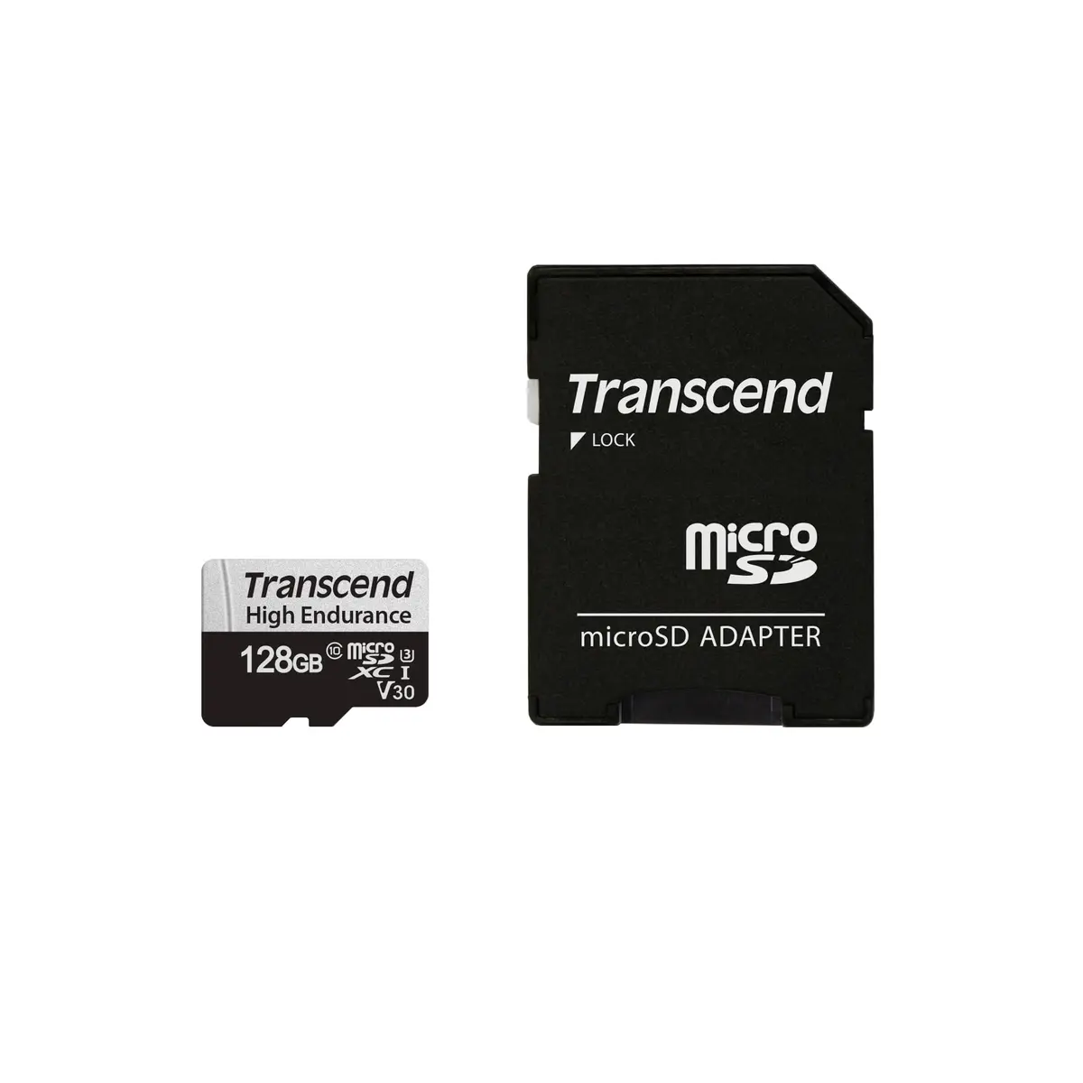 Transcend 128GB High Endurance microSD Card, 100MB/s, U3, C10, V30 | Reliable for Dashcams & Surveillance - main product image