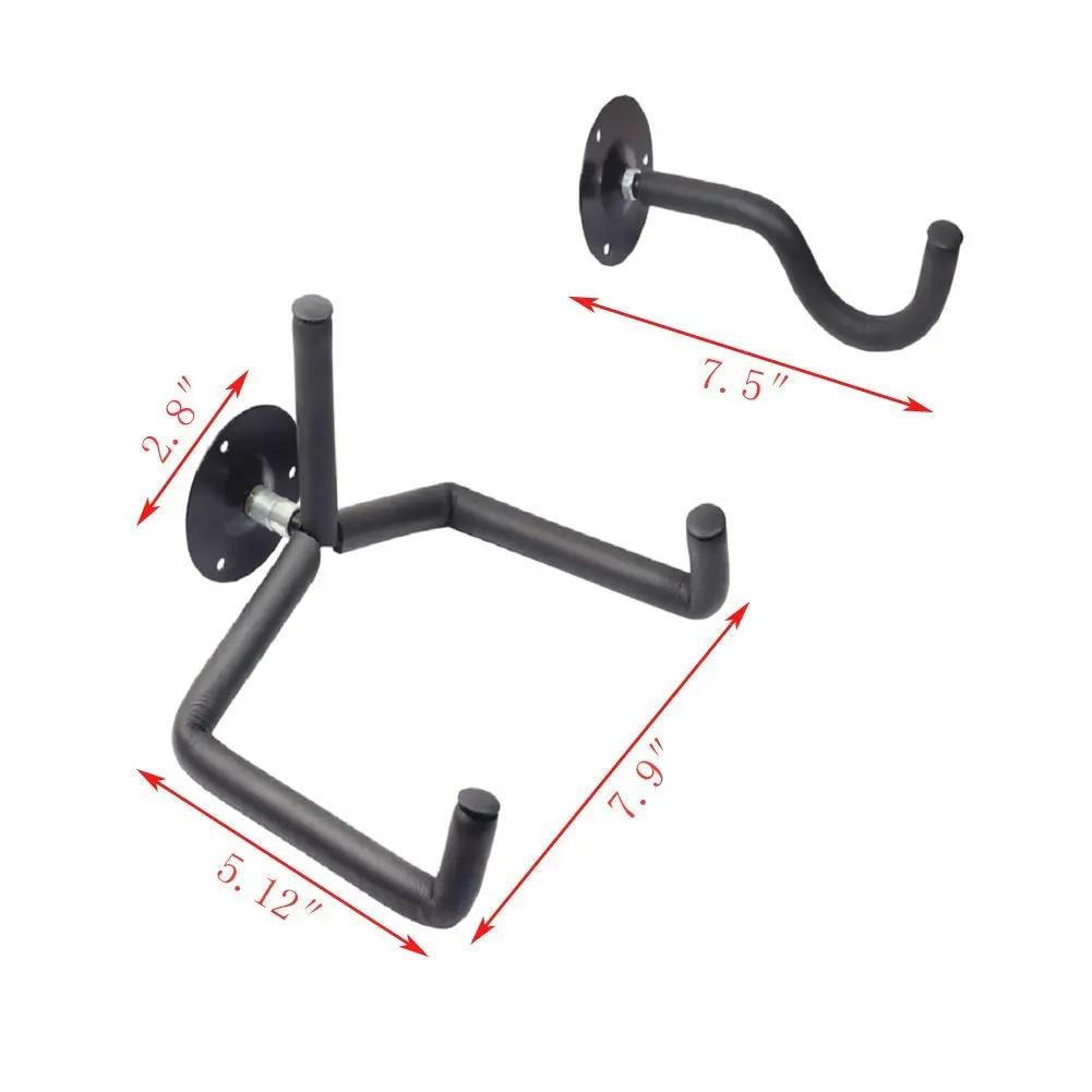 Jashem Horizontal Guitar Wall Mount Holder for Acoustic, Electric, Bass Guitars, Ukulele, Banjo, Mandolin | Heavy Duty Metal, 50 lbs Capacity - view 2