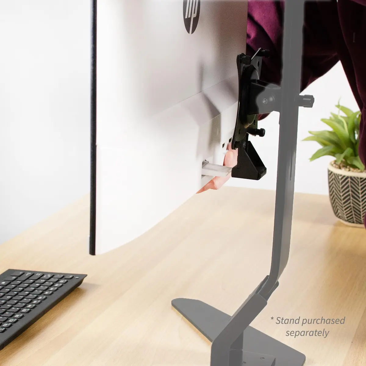 VIVO Steel Quick Attach VESA Adapter Plate Bracket for HP Monitors 75x75mm & 100x100mm | Mount-HP27ER - view 7