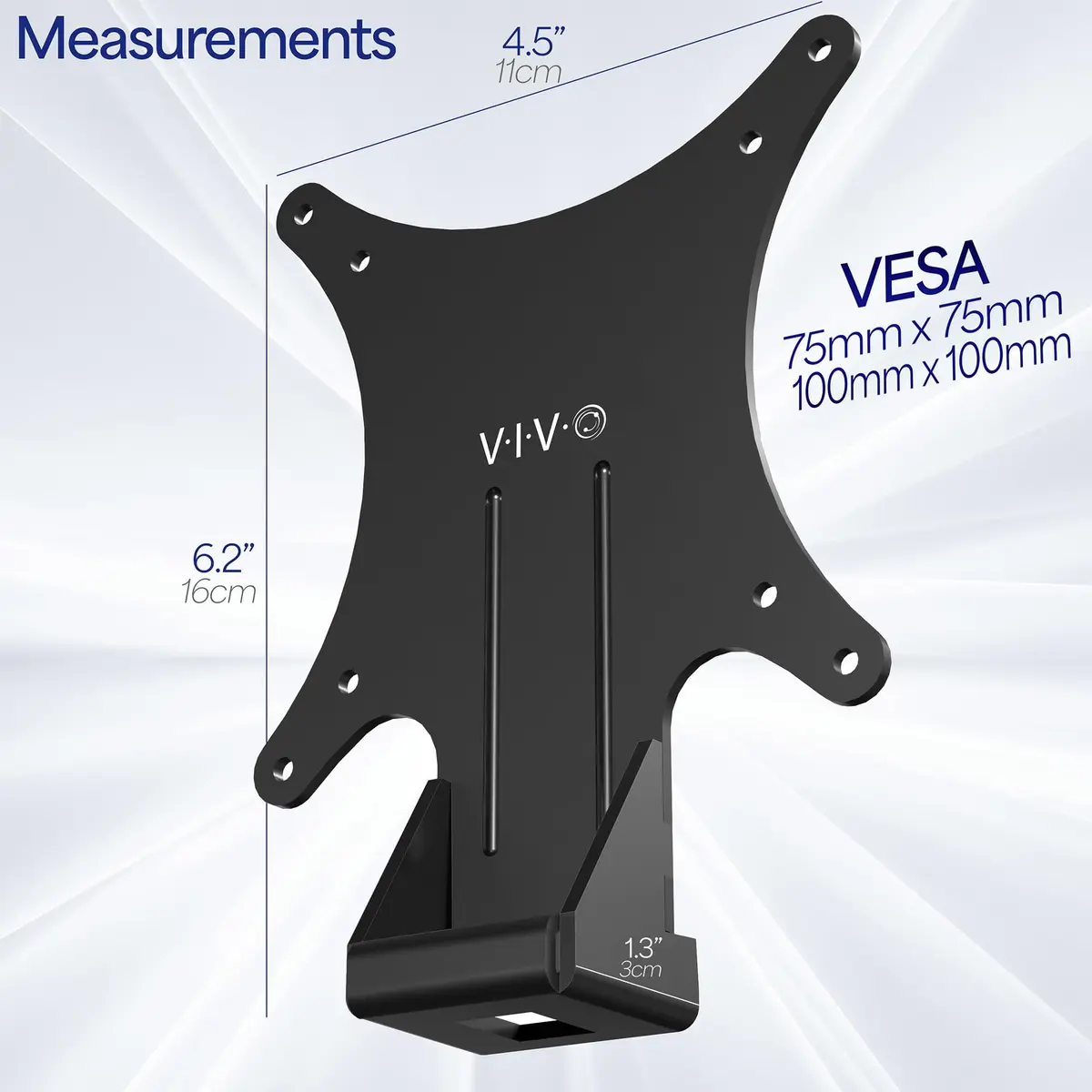 VIVO Steel Quick Attach VESA Adapter Plate Bracket for HP Monitors 75x75mm & 100x100mm | Mount-HP27ER - view 3