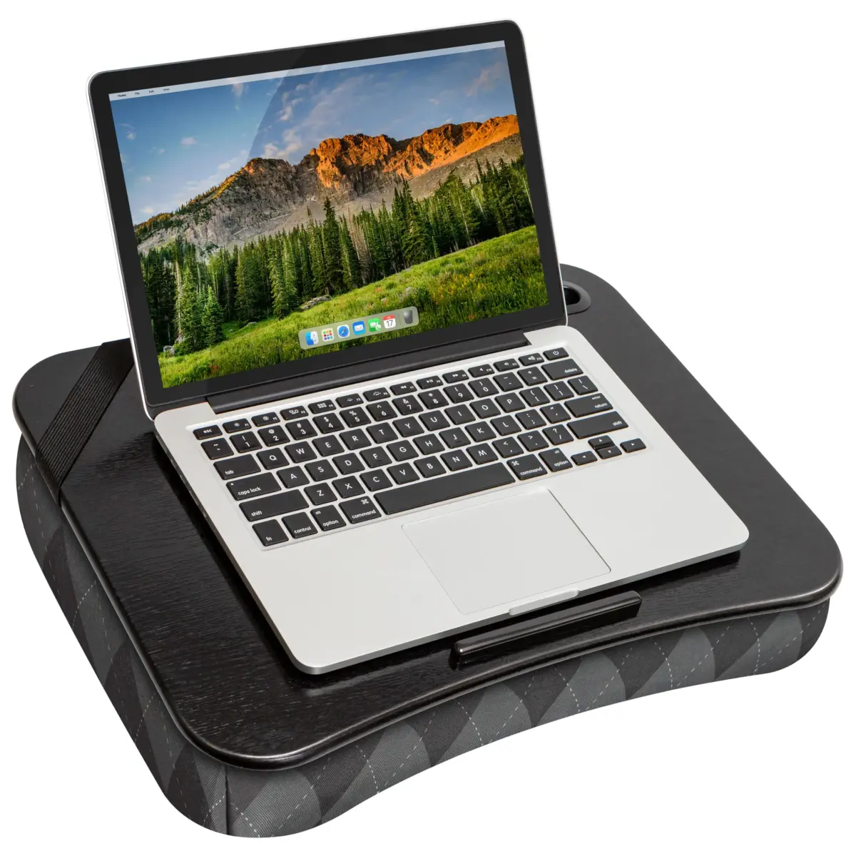 LapGear Designer Lap Desk – Gray Argyle, Fits 15.6” Laptops | Comfortable Cushion Base & Built-In Phone Slot - view 7