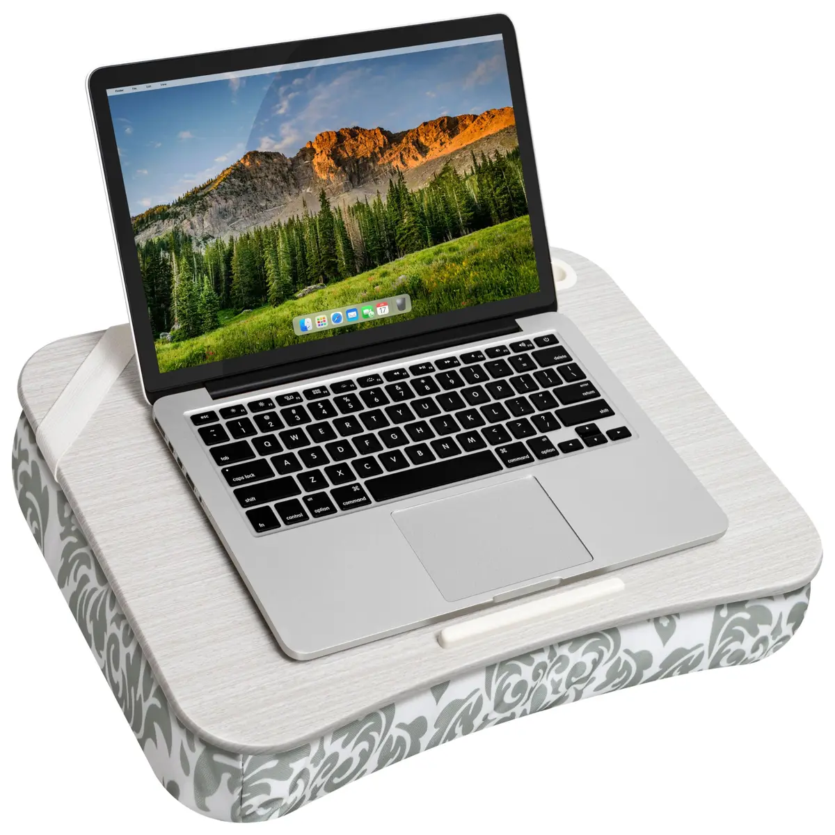 LapGear Designer Lap Desk – Gray Damask, Fits 15.6” Laptops | Portable Workspace for Students & Professionals - view 7