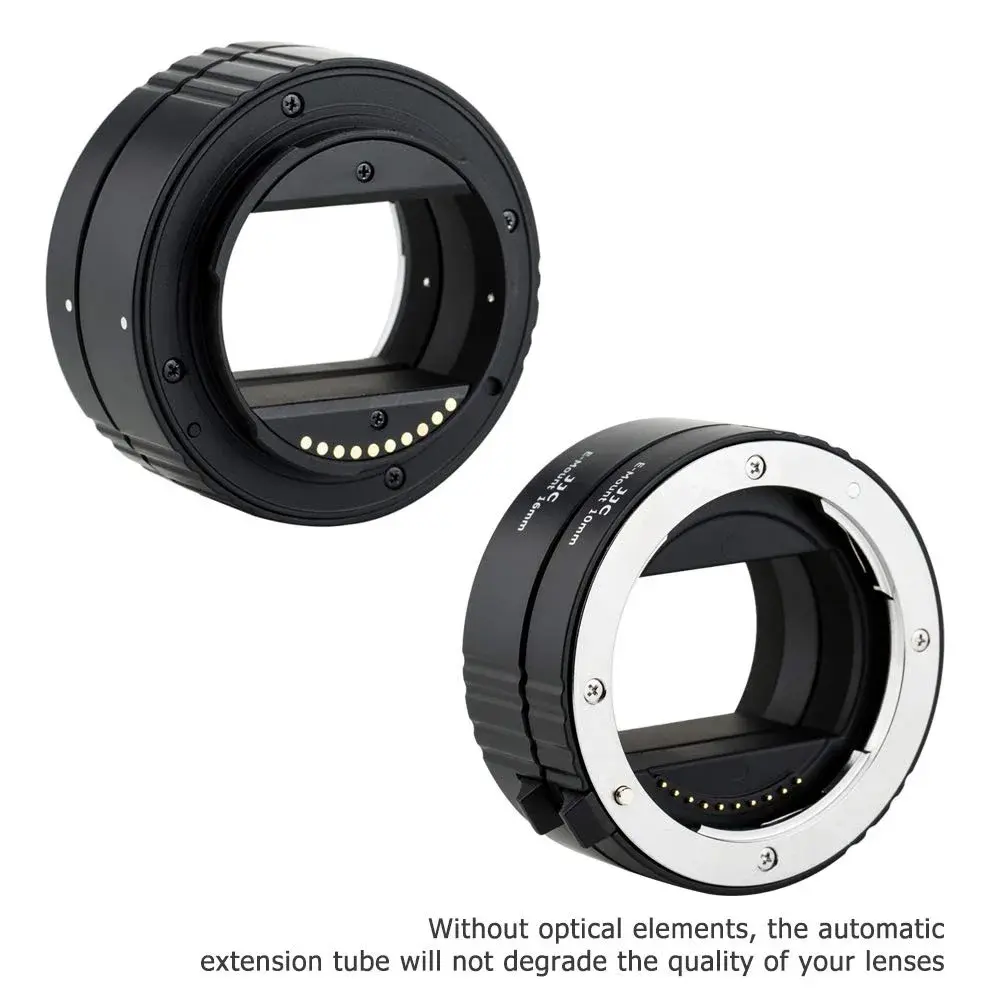 JJC Auto Focus Macro Extension Tube Set for Sony E Mount Cameras & Lenses | 10mm & 16mm Tubes for Macro Photography - view 2