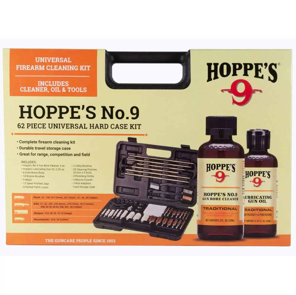 Hoppe's Deluxe Gun Cleaning Kit - 62 Piece | Complete Firearm Maintenance Set with Oil & Cleaner - main product image