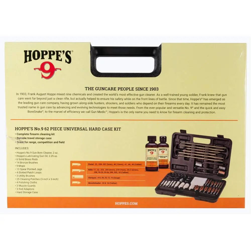 Hoppe's Deluxe Gun Cleaning Kit - 62 Piece | Complete Firearm Maintenance Set with Oil & Cleaner - view 2