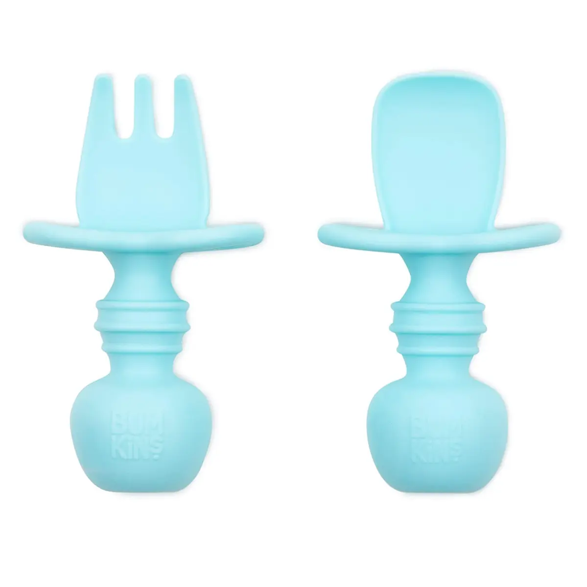 Bumkins Baby Flatware Set, Chewtensils Silicone Spoons & Forks, 6+ Months, Blue | Soft, Safe, Self-Feeding Practice - main product image