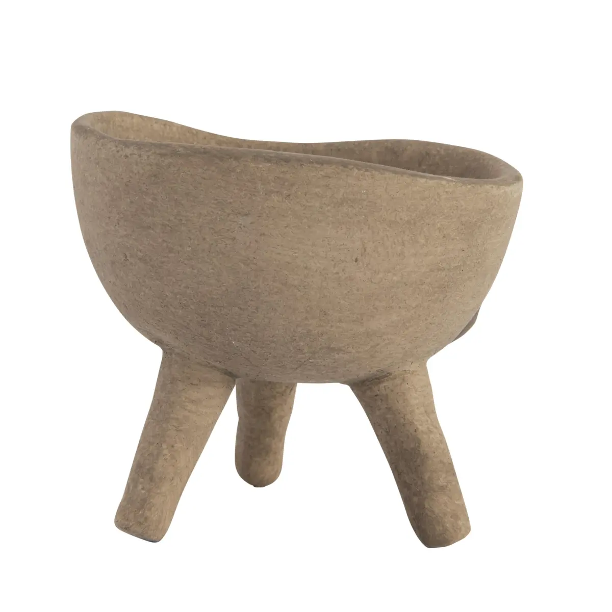 Creative Co-Op Round Terra-cotta Bowl with 3-Legs and Distressed Finish, Cream | Rustic Indoor/Outdoor Decor - view 5