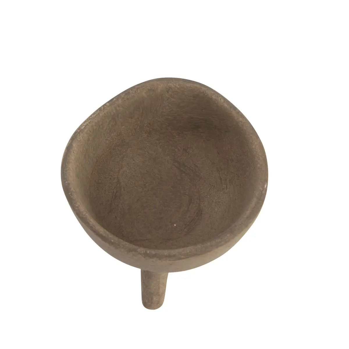 Creative Co-Op Round Terra-cotta Bowl with 3-Legs and Distressed Finish, Cream | Rustic Indoor/Outdoor Decor - view 6
