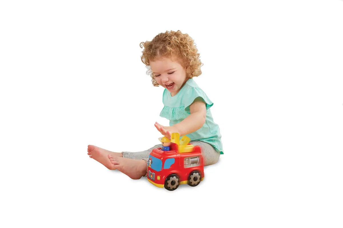 Kidoozie Press 'N Zoom Fire Engine - Push & Go Vehicle Toy for Toddlers | Bright, Safe & Educational (70-120 chars) - view 6