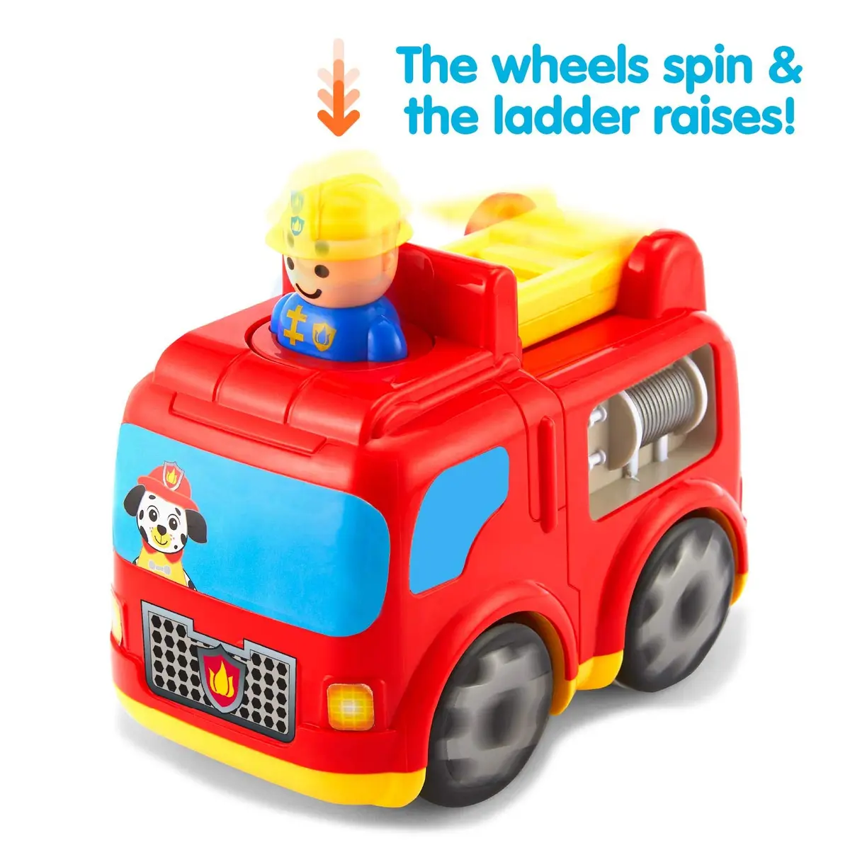 Kidoozie Press 'N Zoom Fire Engine - Push & Go Vehicle Toy for Toddlers | Bright, Safe & Educational (70-120 chars) - view 2