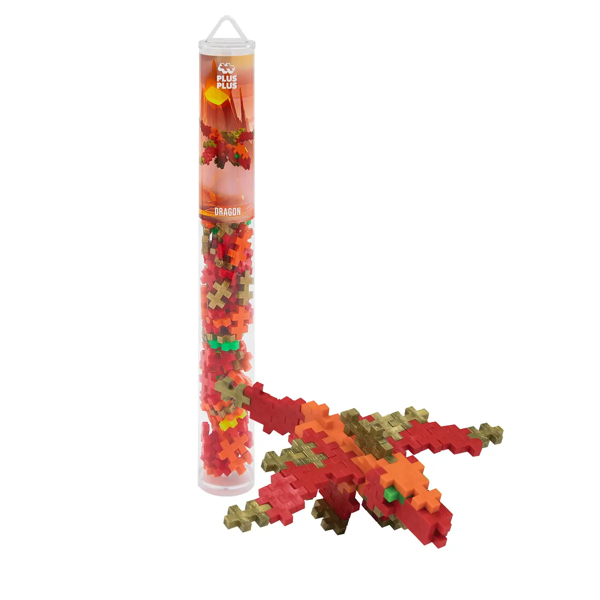 PLUS PLUS Dragon Tube - 3D Animal Figure Building Block Set | Creative STEM Toy for Kids 5+ - main product image