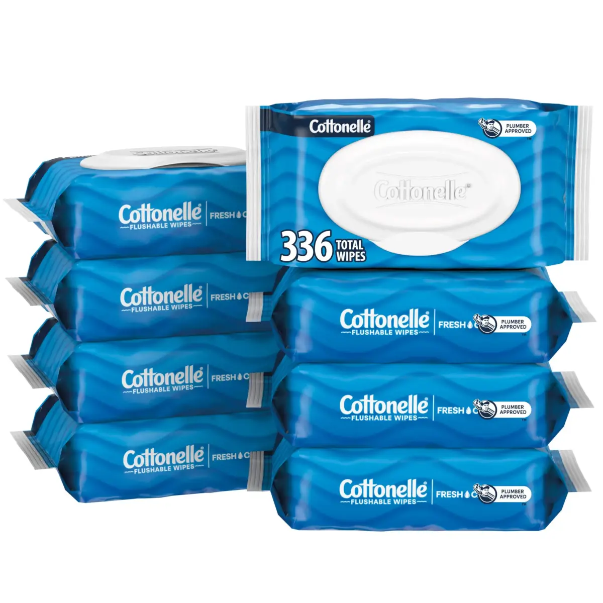 Cottonelle Fresh Feel Flushable Wipes, 8 Packs, 42 Wipes per Pack | Gentle & Septic-Safe for Complete Clean - main product image