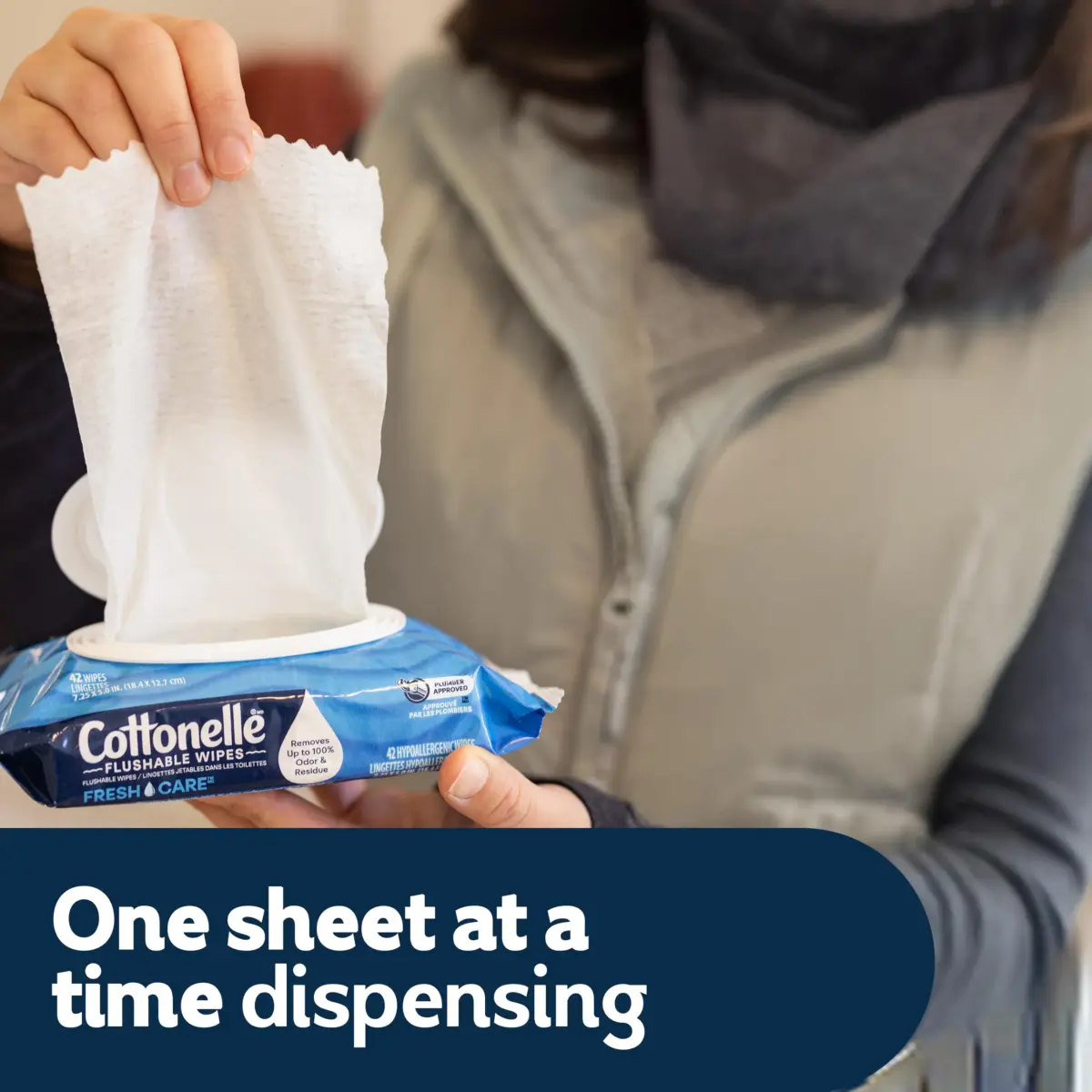 Cottonelle Fresh Feel Flushable Wipes, 8 Packs, 42 Wipes per Pack | Gentle & Septic-Safe for Complete Clean - view 8