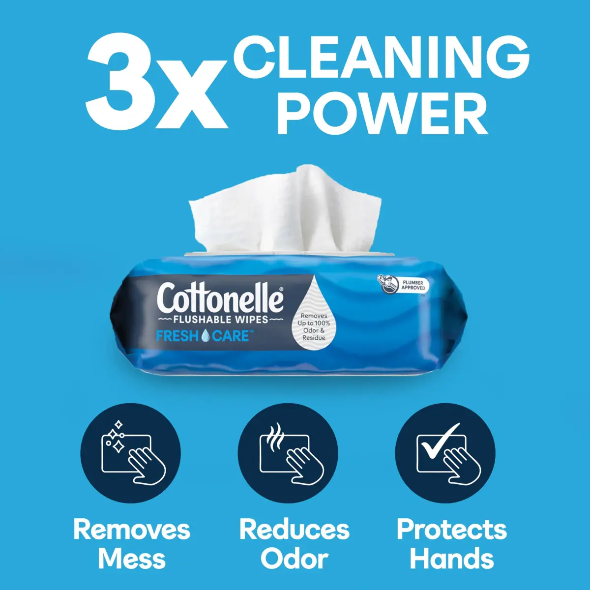 Cottonelle Fresh Feel Flushable Wipes, 8 Packs, 42 Wipes per Pack | Gentle & Septic-Safe for Complete Clean - view 3