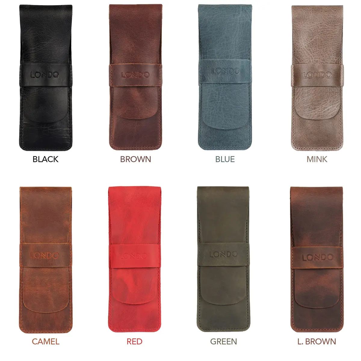 Londo Genuine Leather Pen and Pencil Case with Tuck in Flap | Classic Desk Organizer - view 5