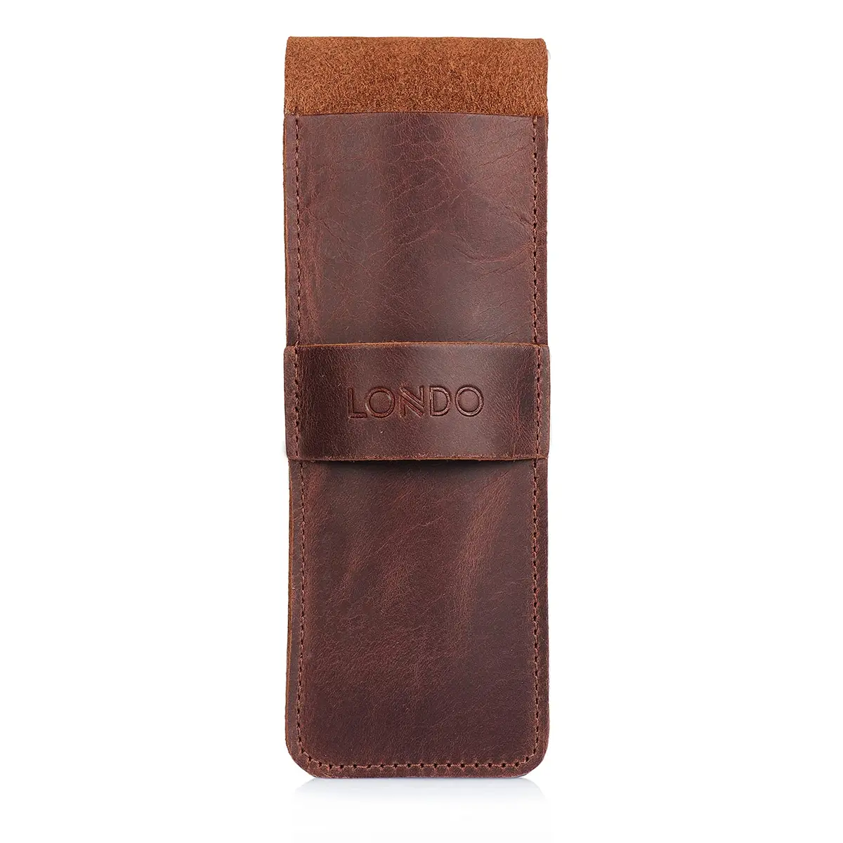 Londo Genuine Leather Pen and Pencil Case with Tuck in Flap | Classic Desk Organizer - view 8