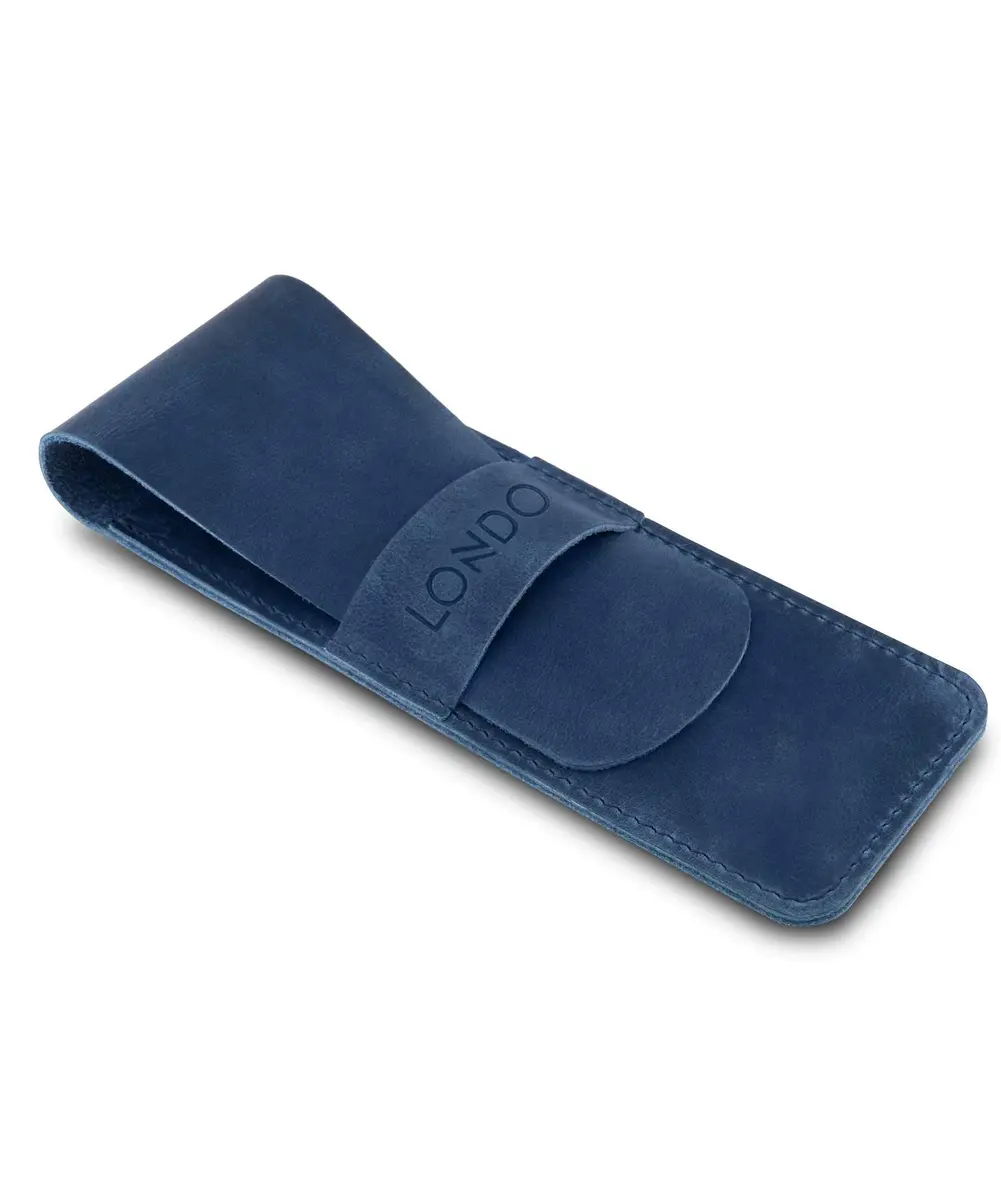 Londo Genuine Leather Pen and Pencil Case with Tuck in Flap | Classic Desk Organizer in 6 Colors - view 4