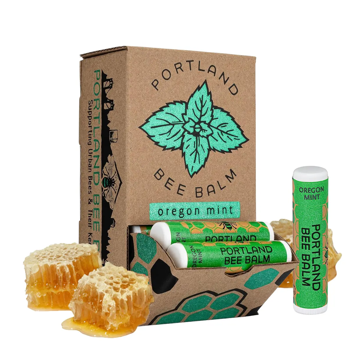 Portland Bee Balm Organic Lip Balm with Organic Coconut & Olive Oil | Handmade Beeswax, Cruelty Free, Plastic Neutral (24 Count) - main product image