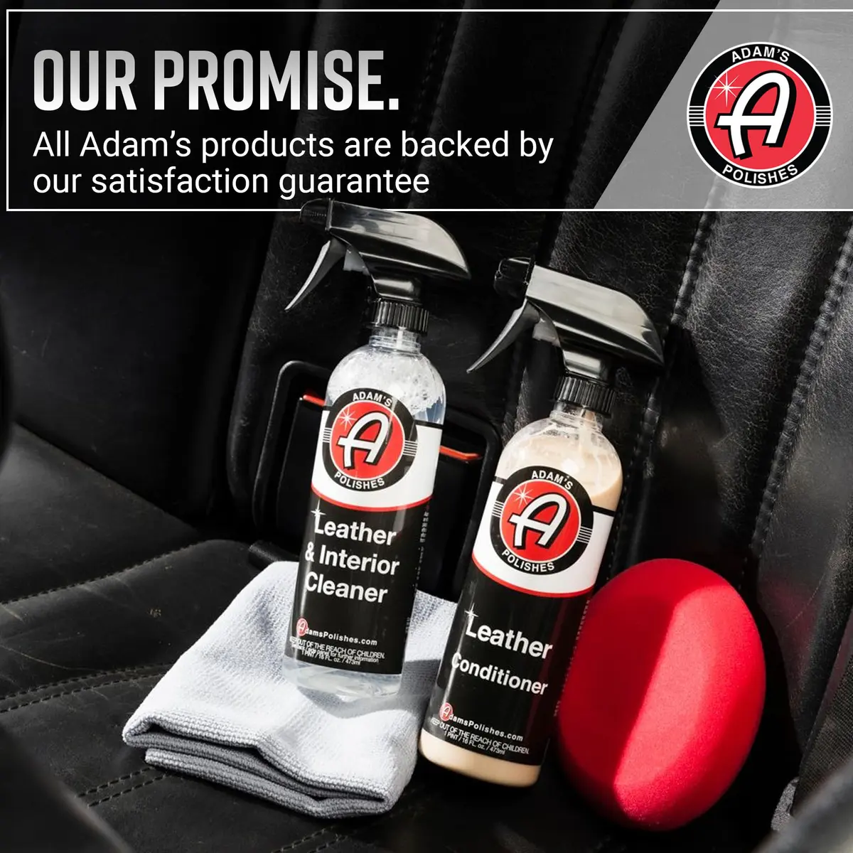 Adam's Polishes Leather Care Kit - Leather Cleaner & Conditioner 16 Fl Oz | UV Protection for Car Interior - view 8