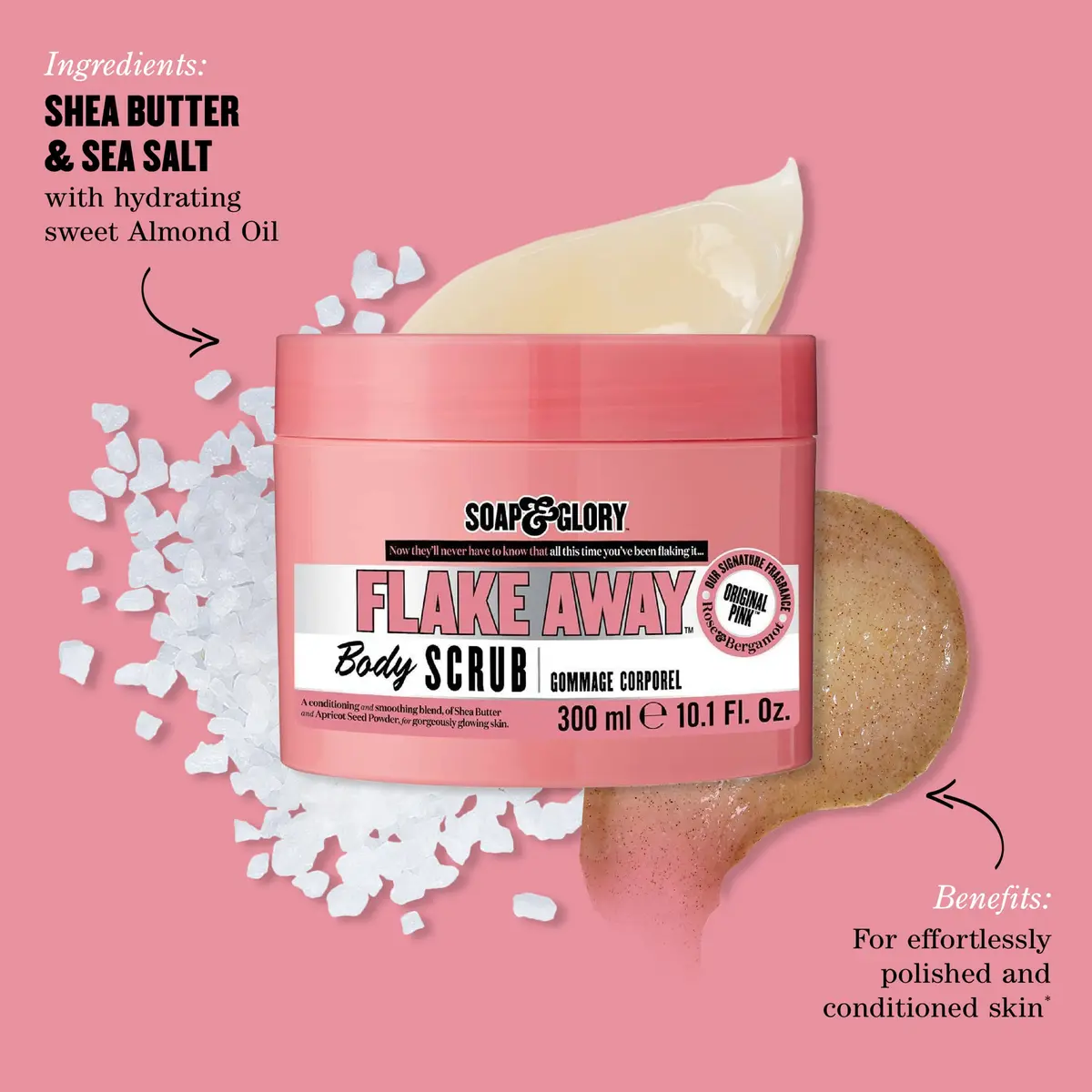 Soap & Glory Pink The Scrub of Your Life Body Exfoliator 200 ml | Skin Smoothing & Brightening - view 3