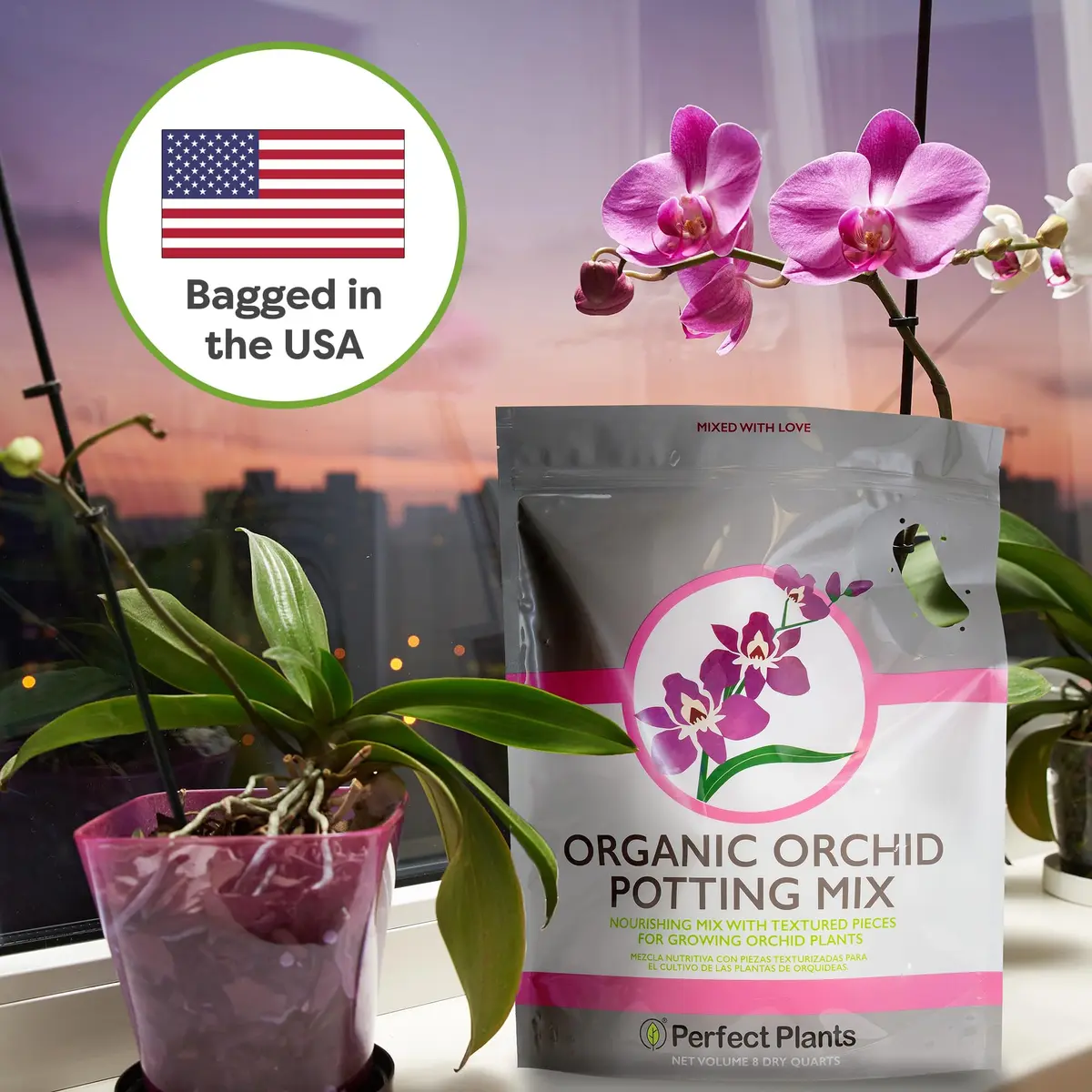 Perfect Plants Orchid Potting Mix, 1 qt, Bark Blend for Phalaenopsis | Well-Balanced Orchid Root Environment - view 6