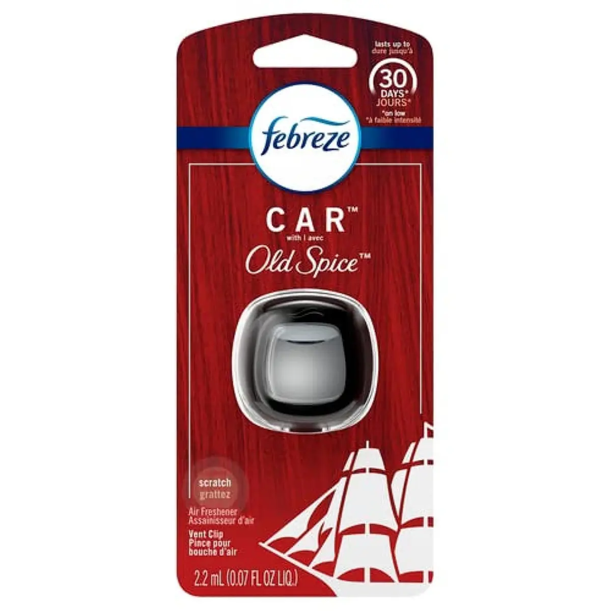 Febreze Car Odor-Eliminating Vent Clip, Old Spice Scent | Odor Blocker for Cars, 1 count - main product image