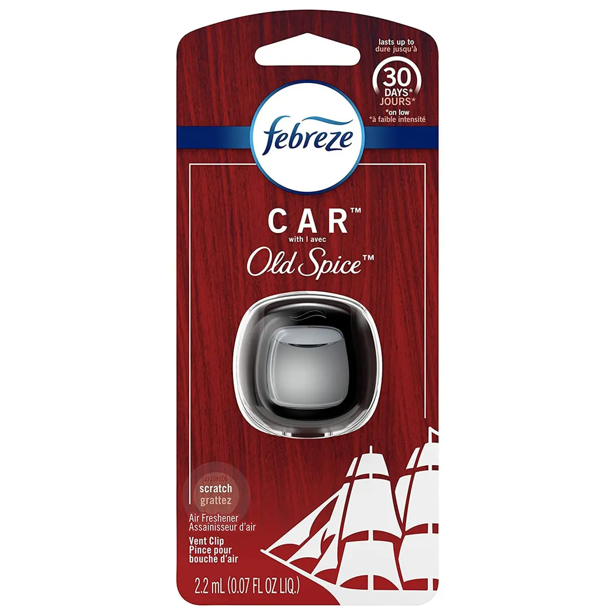 Febreze Car Odor-Eliminating Vent Clip, Old Spice Scent | Odor Blocker for Cars, 1 count - view 7