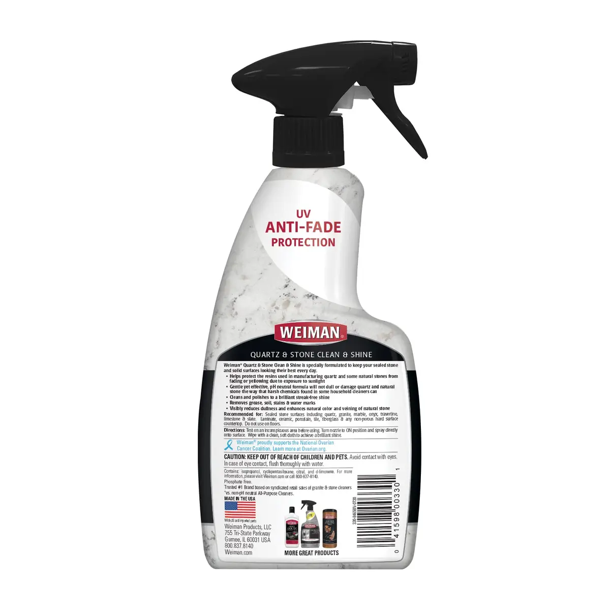 Weiman Quartz Countertop Cleaner and Polish 16 Fl Oz (473ml) | pH Neutral Formula for Stone Surfaces - view 2