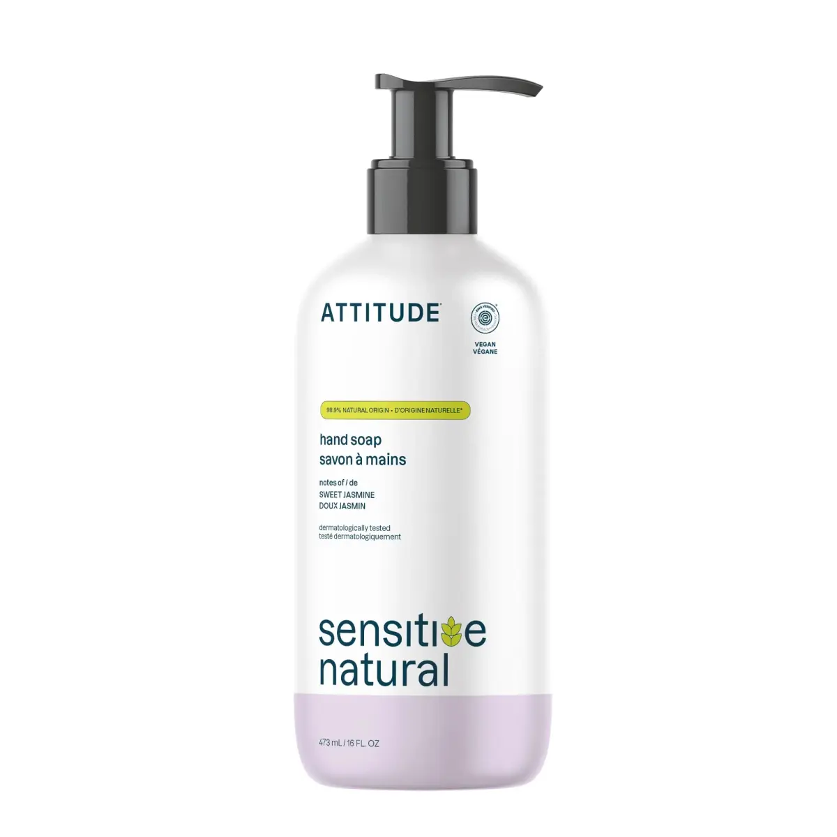 ATTITUDE Hand Soap for Sensitive Skin with Oat & Chamomile, 473ml (16 Fl Oz) | EWG Verified, Vegan - main product image