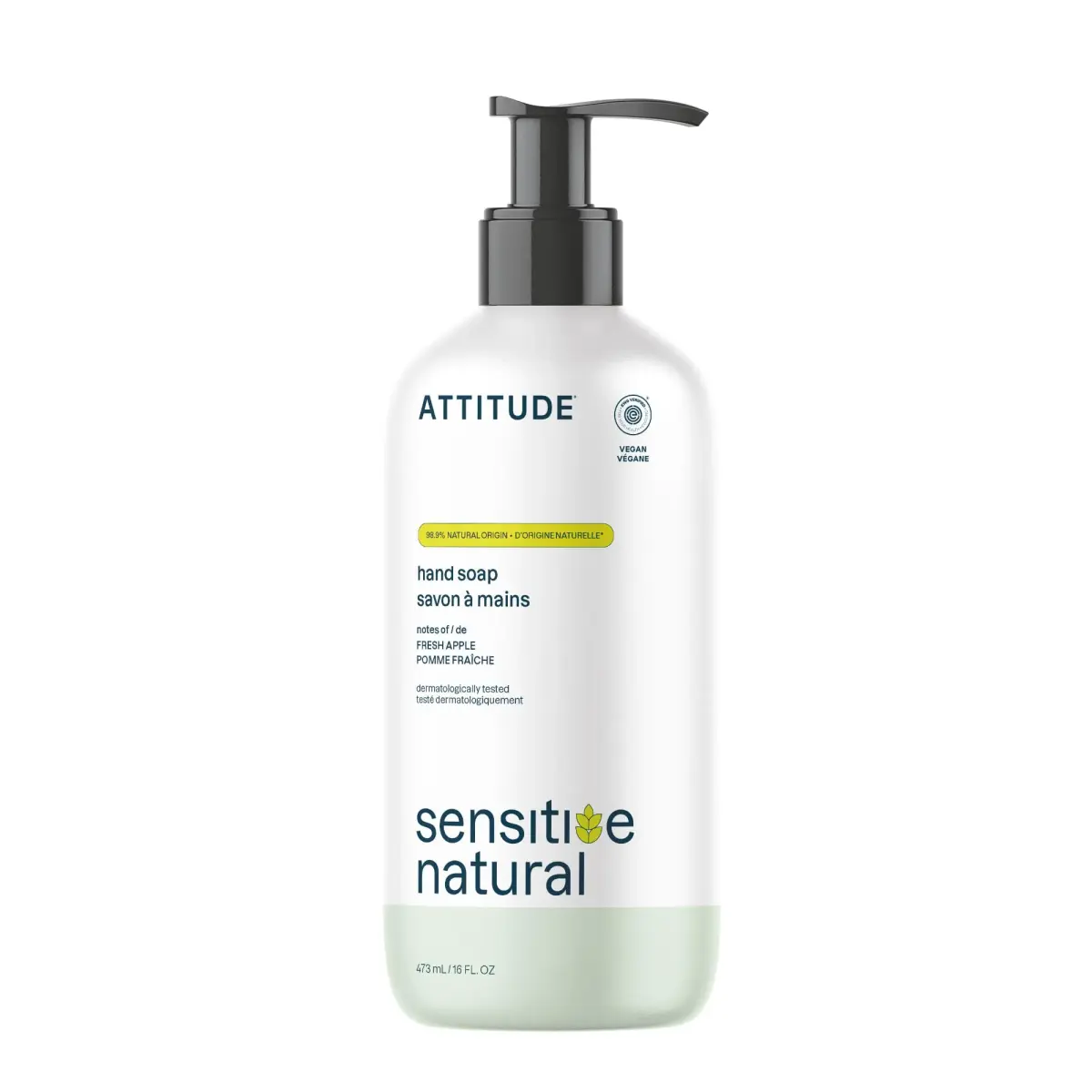 ATTITUDE Nourishing Hand Soap for Sensitive Skin with Oat & Avocado Oil, EWG Verified, 473ml (16 Fl Oz) | Gentle Cleansing for Dry, Sensitive Skin - main product image