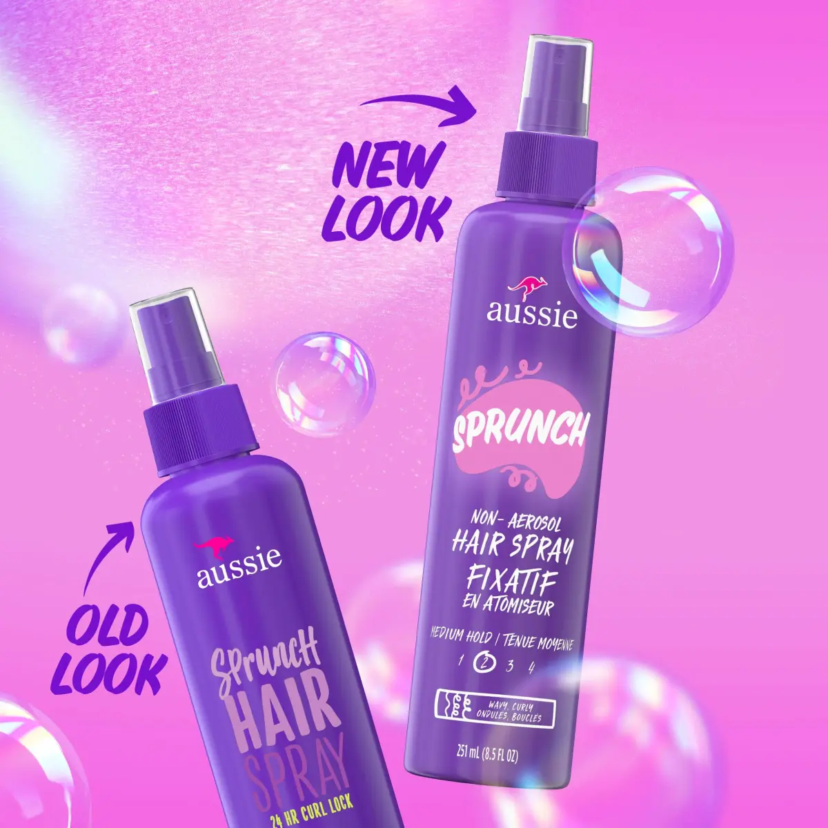 Aussie Sprunch Non-Aerosol Hairspray for Curly Hair 250ml (8.5 Fl Oz) Pack of 3 | Strong Hold with Jojoba Oil & Sea Kelp - view 2
