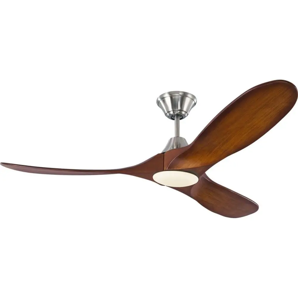 Monte Carlo Maverick II 52" Ceiling Fan with LED Light & Remote | Energy Star, Brushed Steel, 3 Blades - main product image