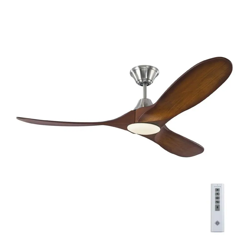 Monte Carlo Maverick II 52" Ceiling Fan with LED Light & Remote | Energy Star, Brushed Steel, 3 Blades - view 5