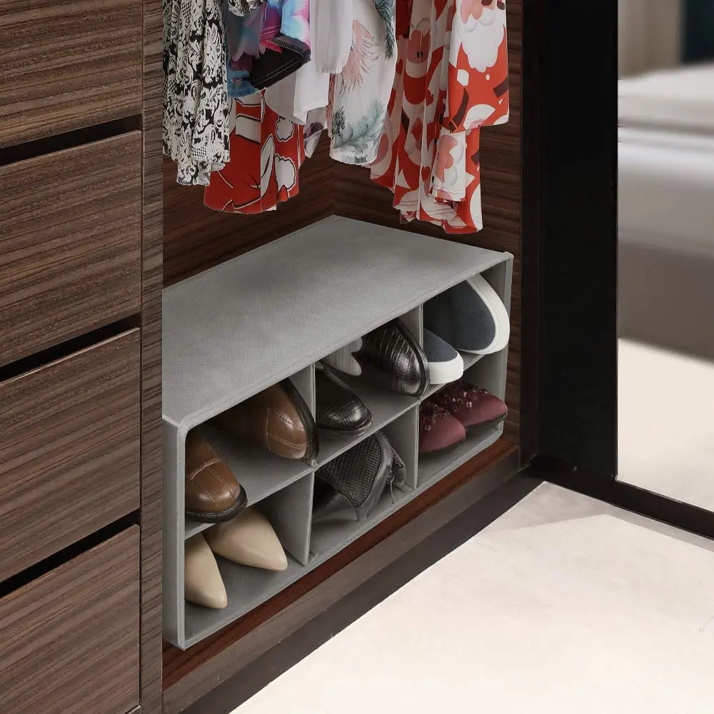 Sorbus Foldable 6-Section Shoe Cubby Organizer 63.5cm L x 25.4cm W x 26.7cm H | Holds 6 Pairs of Shoes for Closets & Entryways - view 10