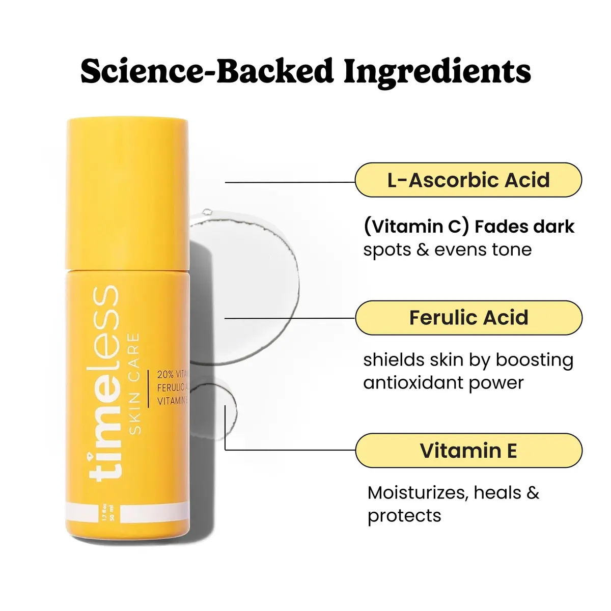 Timeless Skin Care 20% Vitamin C + E Ferulic Acid Serum 50ml (1.7 fl oz) | Brightens Skin & Supports Collagen - view 2