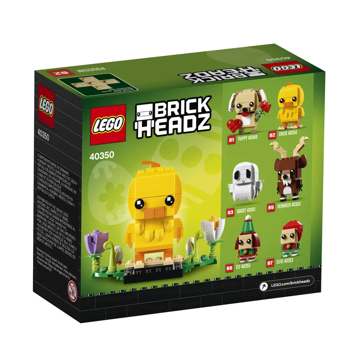 LEGO BrickHeadz 40350 Easter Chick Building Kit (120 Pieces) | Easter Scene with Colorful Flowers & Eggs - view 5